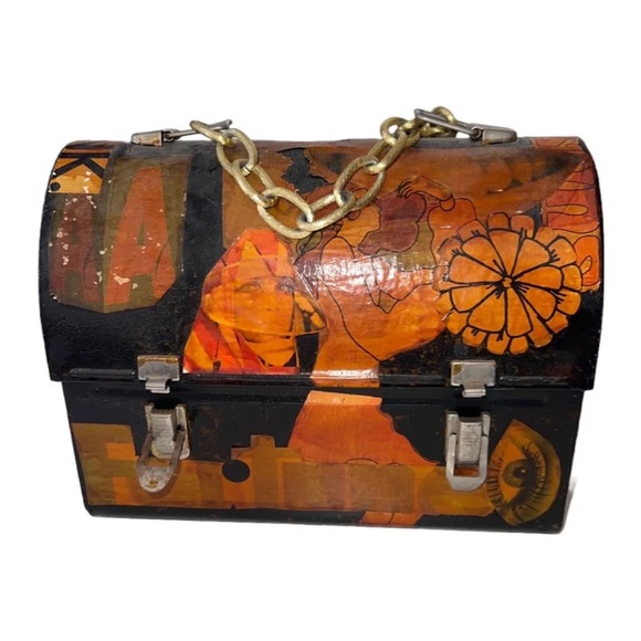 Vintage Art Decoupage 1972 MOD Dome LUNCHBOX Psychedelic. - Picture 3 of 6